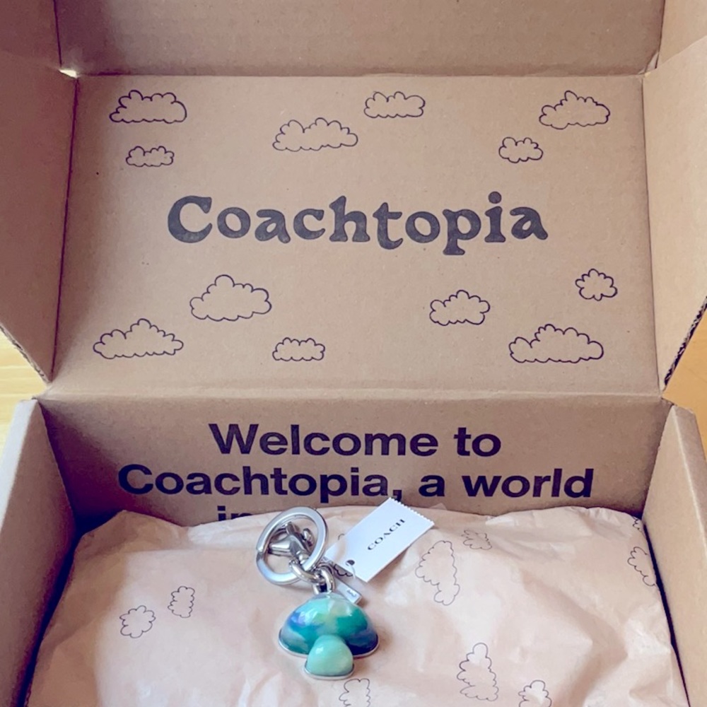 🍄 COACH COACHTOPIA MUSHROOM BAG CHARM IN 70%  RECYCLED RESIN 🍄 NWT 🍄